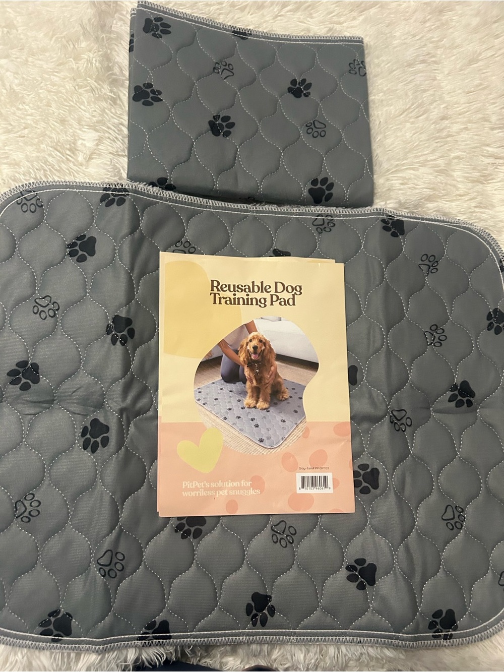 Reusable Dog Training Pad - Gray Paw Print